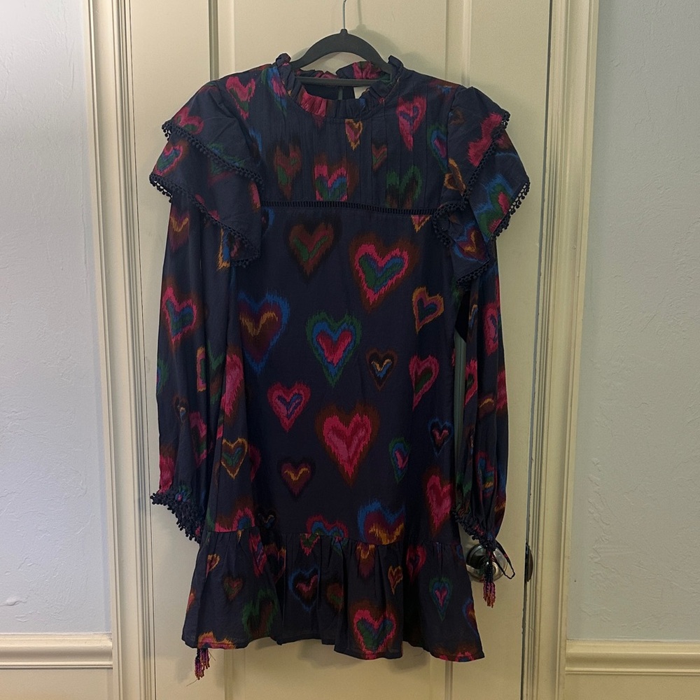 FARM Rio Multicolor Heart Pattern Dress